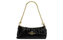 Coach Сумка-подушка из натуральной кожи, портативная сумка через плечо, женская, черная cl656-imblk