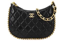 Chanel Сумка-хобо из овчины, сумка через плечо, женская сумка Trumpets, черная as4378-b13699-94305