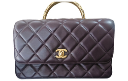 Chanel Сумка из овчины, сумка через плечо, женская, темно-фиолетовая as4232-b13545-no207