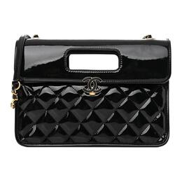 Chanel Сумка-мессенджер из лакированной кожи, портфель, сумка через плечо, сумка через плечо, женская черная сумка as4036-b10887-94305