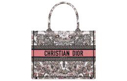 Christian Dior Сумка-шоппер с вышивкой, сумка для покупок, женская, среднего размера, белого и светло-розового цвета m1296zeso-m45e