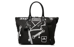 Moschino Сумка-шоппер из полиэстера с телячьей кожей, мужская, черная a742482021555