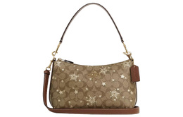 Coach Сумка Clara Iconic из ткани с покрытием и гладкой кожей, через плечо, женская, среднего размера, цвета хаки cn688-imwd9