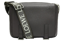 Loewe Военная сумка-мессенджер из мягкой гладкой телячьей кожи и жаккарда, цвет: темно-серый b553a72x27-1220