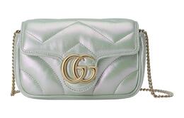 Gucci Сумка через плечо GG Marmont из кожи, мини-сумка для женщин, радужно-зеленая 476433-aac2u-3404