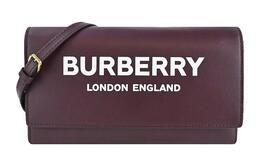 Burberry Женская кожаная сумка через плечо с напечатанным логотипом, цвет красного дерева 80463091