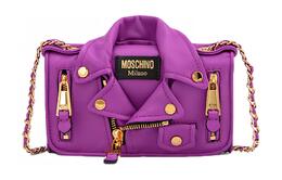 Moschino Сумка-байкер из овчины, через плечо, обычная женская, фиолетовая a81018002-0237