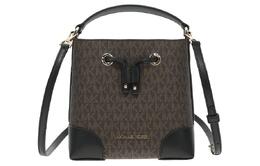 Michael Kors Сумка-ведро Mercer PVC, сумка через плечо, сумка-трубы, женская, коричневая и черная 35f2gm9m1b-brown-blk