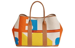Hermes Женская сумка Garden Party H Plume Hermes Pacific Canvas с телячьей кожей Negonda Garden Handbag Orange Red & Light Beige h084923ckaa