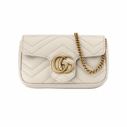Сумка через плечо GG Marmont из кожи, мини-сумка, женская, светло-серая Gucci 476433-dtdht-1712