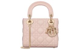 Сумка Lady Christian Dior из овчины Christian Dior, сумка через плечо, мини-сумка женская, румяно-розовая m0505onii-m413