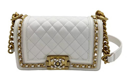 Chanel Сумка-клапан Leboy из коровьей кожи, сумка через плечо, женская, белая a67085-b10194-10601
