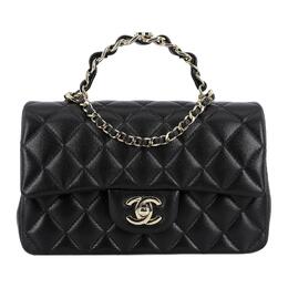 Chanel Классическая сумка-клапан из овчины с карбоновым покрытием, сумка на плечо, мини-сумка через плечо, женская, черная as2431-b14475-94305