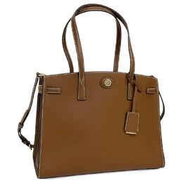 Tory Burch Сумка-шоппер Robinson Leather Tote Bag, сумка-шоппер, сумка через плечо, женская коричневая 143193-244
