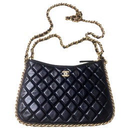 Chanel Сумка-хобо из овчины, ручная, через плечо, женская, черная as4287-b13699-94305