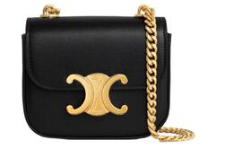 Celine Сумка через плечо Triomphe из блестящей коровьей кожи, женская, черная 10l843dpv-38no