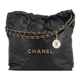 Chanel 22Bag сумка-ведро из мятой коровьей кожи, женская, черная as3260-b13369-94305