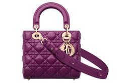 Сумка Lady Christian Dior из овчины Lady Christian Dior, сумка через плечо, сумка-трубы, женская, цвета шелковицы и фиолетового цвета m0538onge-m27v