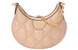 Gucci Сумка через плечо GG Matelassé из кожи в форме луны, женская, бежевая 739736-um8ig-9500