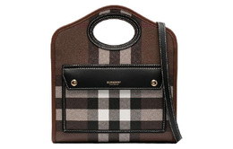 Burberry Сумка через плечо из хлопка, женская, коричневого цвета 80713861
