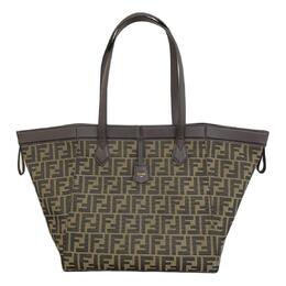 Fendi Сумка-ведро из полиэстера с телячьей кожей, оригами, сумка на одно плечо, среднего размера, женская, коричневого цвета 8bh414-afpm-f1gl7