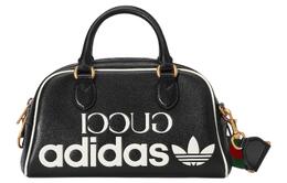 Gucci Сумка-мессенджер Adidas Collaboration, кожаная, через плечо, дорожная, мини, мужская, черная 702397-u3zct-8726