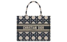 Christian Dior Сумка-шоппер BookTote с вышивкой, сумка для покупок, женская, бежево-синего цвета, среднего размера m1296zzau-m928