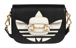Gucci Сумка Horsebit 1955, кожаная, через плечо, мини, унисекс, черная, от Adidas Collaboration 658574-u3zdg-8726