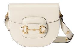 Gucci Сумка Horsebit 1955, кожаная, через плечо, мини, женская, белая 760191-1aaqd-9022