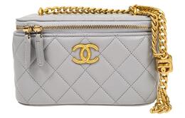 Сумка-коробка из овчины, косметичка, сумка через плечо, женская серая Chanel ap3044-b09300-nq335