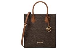 Michael Kors Сумка-шоппер из кожи Mercer, женская, темно-коричневого цвета, среднего размера 35f1gm9t8b-200