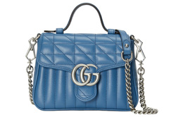 Gucci Сумка через плечо Marmont из кожи, мини-сумка женская, синяя 583571-um8af-4340