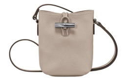 Longchamp Сумка-ведро из коровьей кожи Roseau, сумка через плечо, очень маленькая женская, цвета хаки 10207968266