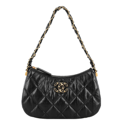 Chanel Сумка через плечо из коровьей кожи, сумка-хобо, женская, черная as4422-b14315-94305