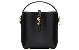 Saint Laurent Сумка-ведро из коровьей кожи, сумка через плечо, мини-сумка для женщин, черная 765870-2r20w-1000
