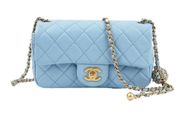 Chanel Классическая сумка через плечо CF22SS из овчины, весенне-летняя, мини, женская, синяя as1787-b08034-nh626