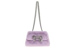 Мини-сумка через плечо с пушистым бантом Self-Portrait aw23300lpurple
