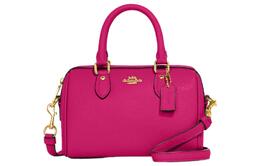 Coach Сумка-бостон Rowan Cross Grain Leather, сумка через плечо, мини-сумка женская, вишнево-красная ch157-imajn