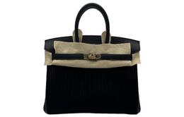 Hermes Сумка Birkin из бархата с ворсом и кожи Swift, обычная женская, черная h084310cpaa