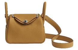 Сумка Lindy Taurillon Clemence из кожи, сумка через плечо, мини-сумка для женщин 4B Cookie Hermes h079086ck4b
