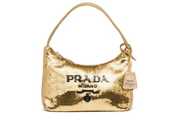 Сумка-хобо через плечо, мини, женская, золотистого цвета Prada 1ne515_2d0y_f0w3l
