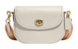 Coach Сумка-седло из кожи Willow, сумка на плечо, сумка через плечо, маленькая, женская, белая ca094-b4ha