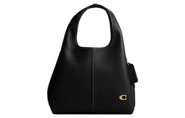 Coach Сумка Lana из шагреневой кожи на одно плечо, среднего размера, женская, черная cm545-b4bk