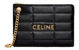 Celine Женская сумка-клатч из телячьей кожи, черная 10l583ewj-38no