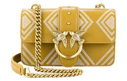 Pinko Сумка SIMPLY из овчины с ласточкой, сумка через плечо, женская, горчично-желтая 1p22m1-y7tv-c89q