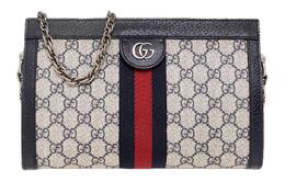 Gucci Сумка-конверт из холста с кожей, клатч, сумка через плечо, женская, белого и синего цвета 503877-k05nn-4076