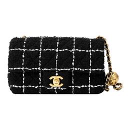 Chanel Классическая сумка-конверт из мягкого шерстяного твида с клапаном, сумка-конверт, сумка через плечо, мини-сумка для женщин, черная as1787-b14718-m9999