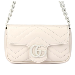 Gucci Сумка-кошелек GG Marmont V-образной формы из стеганой кожи с клапаном, поясная сумка Extra Mini, женская, белая 699757-um8kv-9022