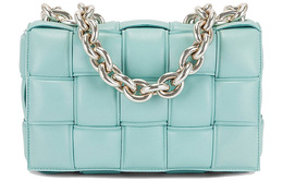 Bottega Veneta Сумка-тоут из овчины с цепочкой и кассетой, женская, цвет мятный 631421vbwz01619