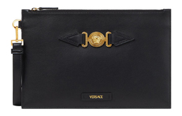 Versace Мужской черный клатч из коровьей кожи 10062431a0-31901-b00v